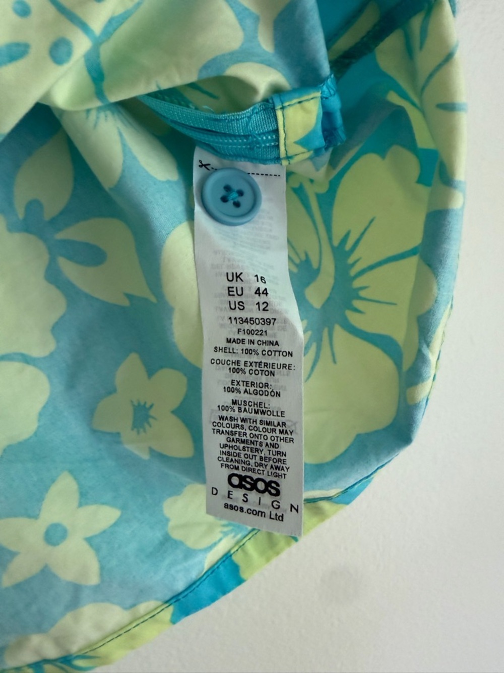 ASOS Hawaiian Hibiscus Print 100% Cotton Wrap Front Shorts Size 12 - Picture 6 of 6